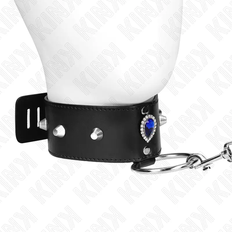 KINK - COLLANA 65 CM CON CINTURINO CON DIAMANTI BLU REGOLABILE 36-43 CM X 5 CM - immagine 2