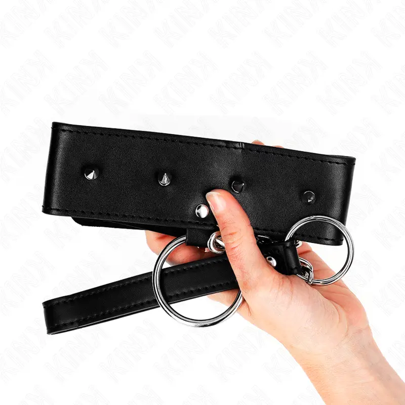 KINK - COLLANA 65 CM CON GUINZAGLIO CON BORCHIE ARGENTO MODELLO 2 REGOLABILE 36-43 CM X 5 CM - immagine 5