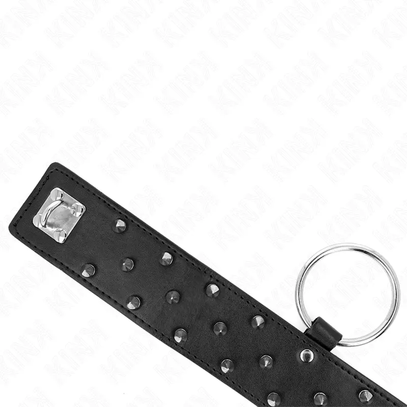 KINK - COLLANA CON GUINZAGLIO 65 CM CON BORCHIE IN ARGENTO MODELLO 5 REGOLABILE 36-43 CM X 5 CM - immagine 5