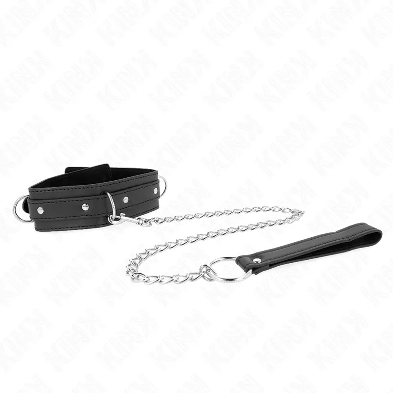 KINK - COLLANA CON GUINZAGLIO 65 CM MODELLO 3 ANELLI 1 REGOLABILE 38-49 CM X 5 CM - immagine 2