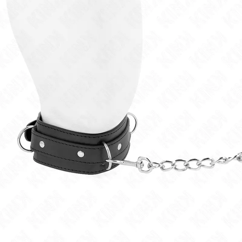 KINK - COLLANA CON GUINZAGLIO 65 CM MODELLO 3 ANELLI 1 REGOLABILE 38-49 CM X 5 CM - immagine 3