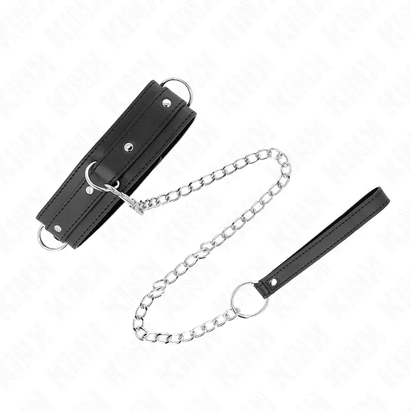 KINK - COLLANA CON GUINZAGLIO 65 CM MODELLO 3 ANELLI 1 REGOLABILE 38-49 CM X 5 CM - immagine 4