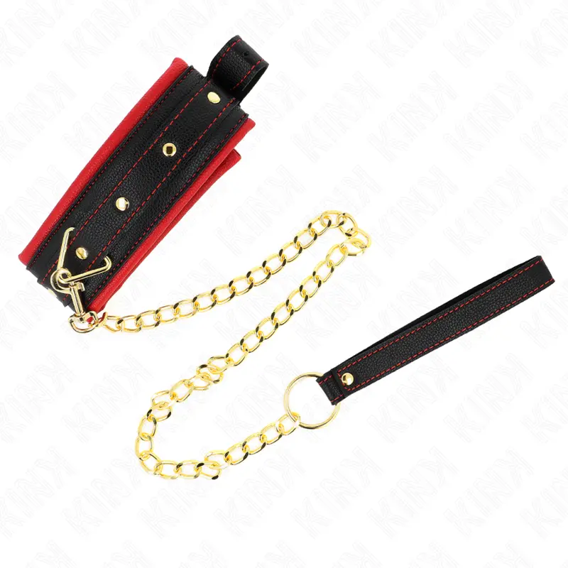 KINK - COLLARE CON GUINZAGLIO IN TESSUTO TINTO REGOLABILE 33-48 CM X 5,7 CM - immagine 3