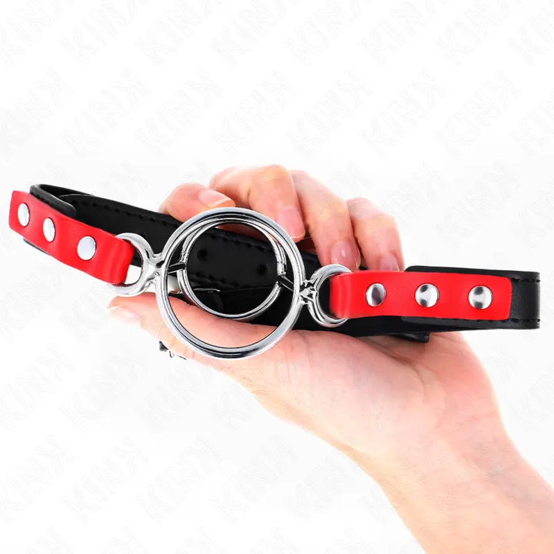 KINK - GAG CON O-RING MULTIPLI 4/4,8 CM ROSSO 38 X 56 CM - immagine 3