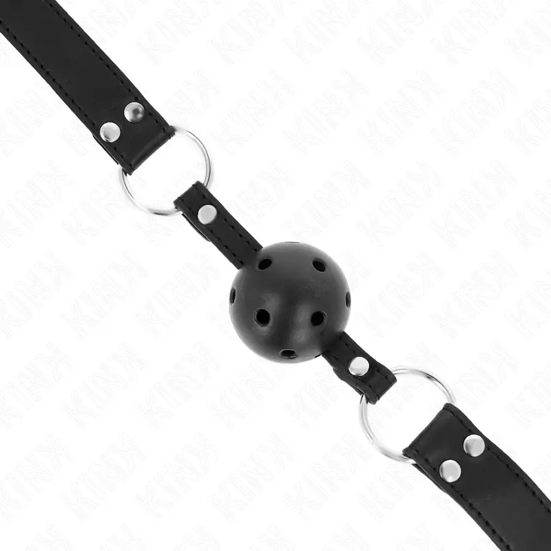 KINK - BAVAGLIO SFERA TRASPIRANTE 4 CM CON DOPPIO RIVETTO MODELLO 1 NERO 62,5 x 2,5 CM REGOLABILE 42-58 CM - immagine 4