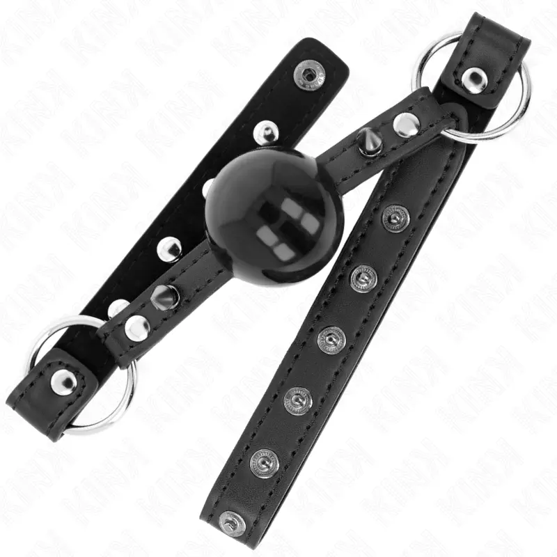KINK - BALL GAG 4 CM CON RIVETTO PUNTA E CHIUSURA A SCATTO 65 x 2 CM - immagine 2