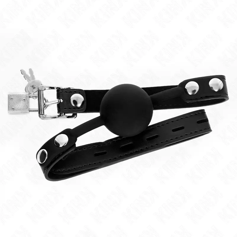 KINK - MODELLO 1 PALLA IN SILICONE 4 CM GAG CON SERRATURA 60 x 2 CM - immagine 2