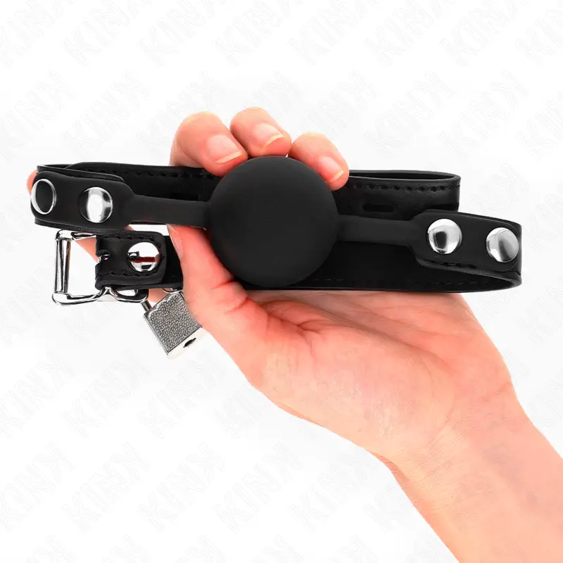 KINK - MODELLO 1 PALLA IN SILICONE 4 CM GAG CON SERRATURA 60 x 2 CM - immagine 3