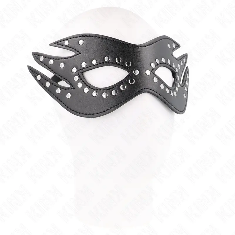 KINK - MASCHERA IN SIMILPELLE CON RIVETTI MODELLO 3 26 x 9,5 CM - immagine 3