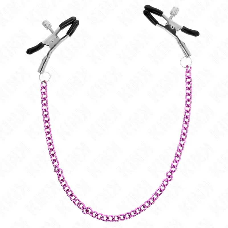 KINK - MORSETTI PER CAPEZZOLI A CATENA VIOLA 30 CM - immagine 3
