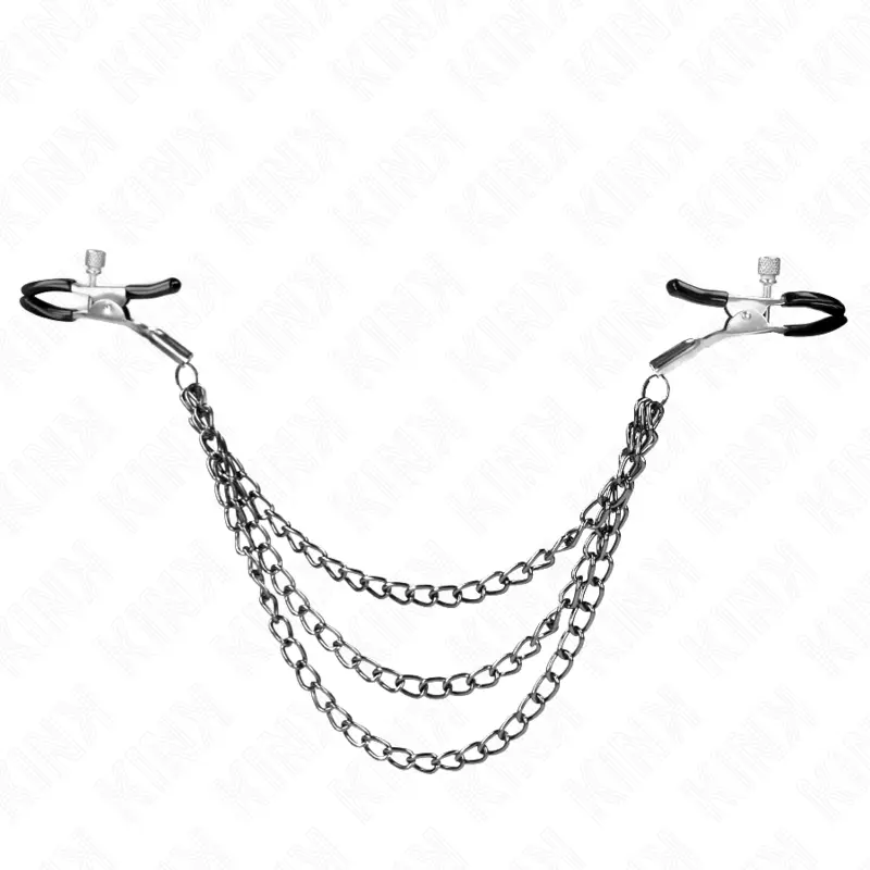 KINK - PINZE PER CAPEzzoli CON 3 CATENE NERE 20/23/28 CM - immagine 2