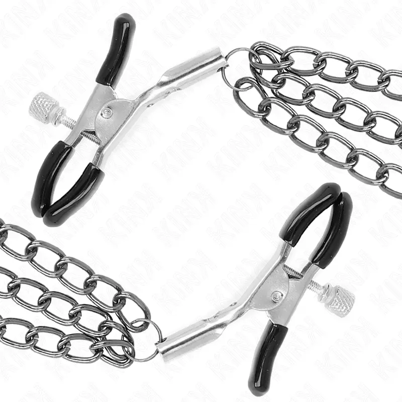 KINK - PINZE PER CAPEzzoli CON 3 CATENE NERE 20/23/28 CM - immagine 4