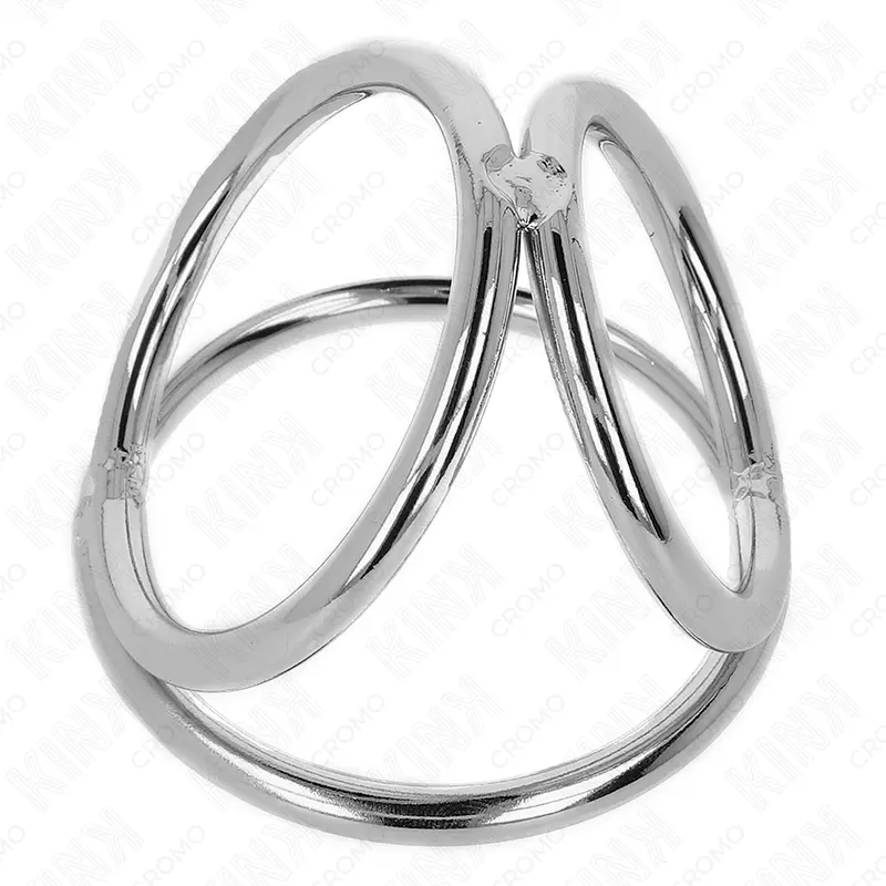 KINK - ANELLO PER PENE IN METALLO CROMATO TRIPLO DA 3,2 CM A 4,5 CM - immagine 5