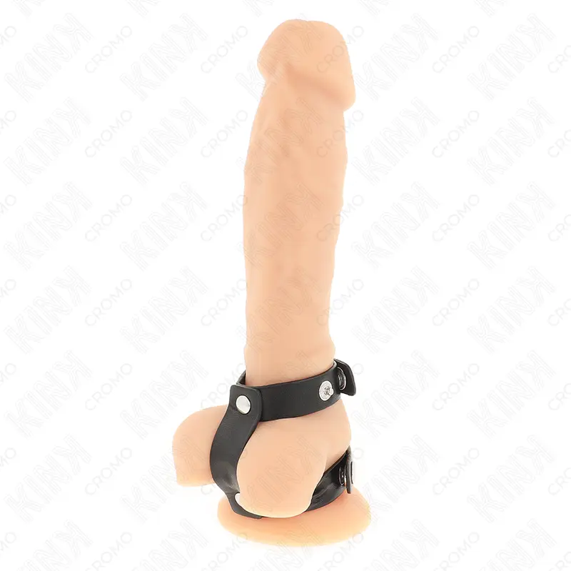 KINK - ANELLO PER PENE REGOLABILE IN PELLE DOPPIA