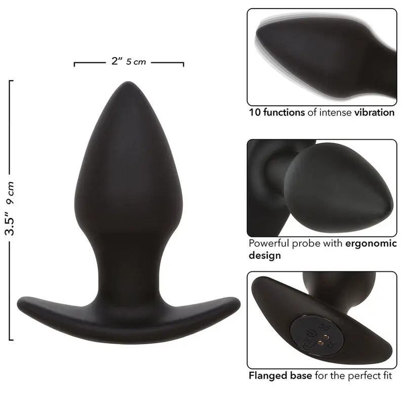 CALEXOTICS - ROCK BOTTOM PERFECT ANAL PLUG 10 VIBRAZIONI SILICONE NERO - immagine 8