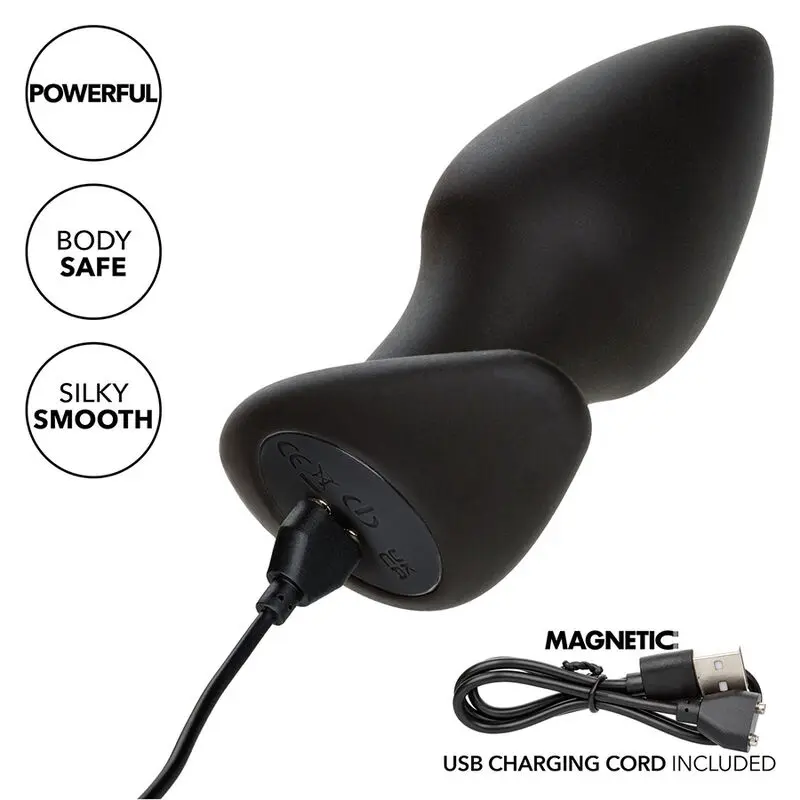 CALEXOTICS - ROCK BOTTOM PERFECT ANAL PLUG 10 VIBRAZIONI SILICONE NERO - immagine 9