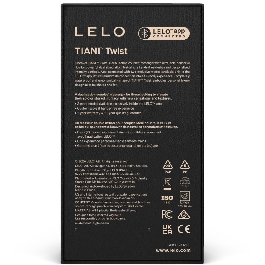 Confezione TIANI Twist LELO retro